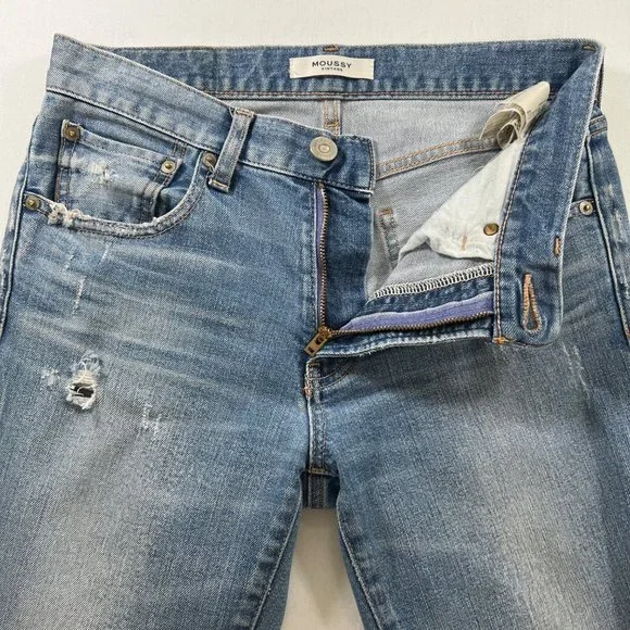 Moussy Vintage Velma Skinny Jeans Distressed in Blue Size 26